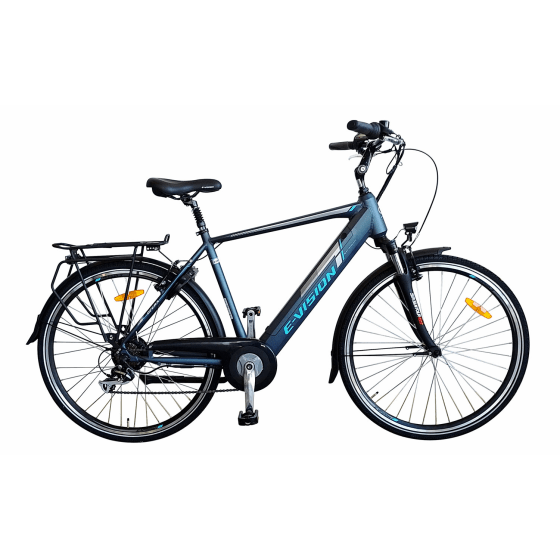 E-Vision 28 inch OPERA Herenfiets Mat zilverBlauw E-Vision 28 inch OPERA Herenfiets Mat zilverBlauw